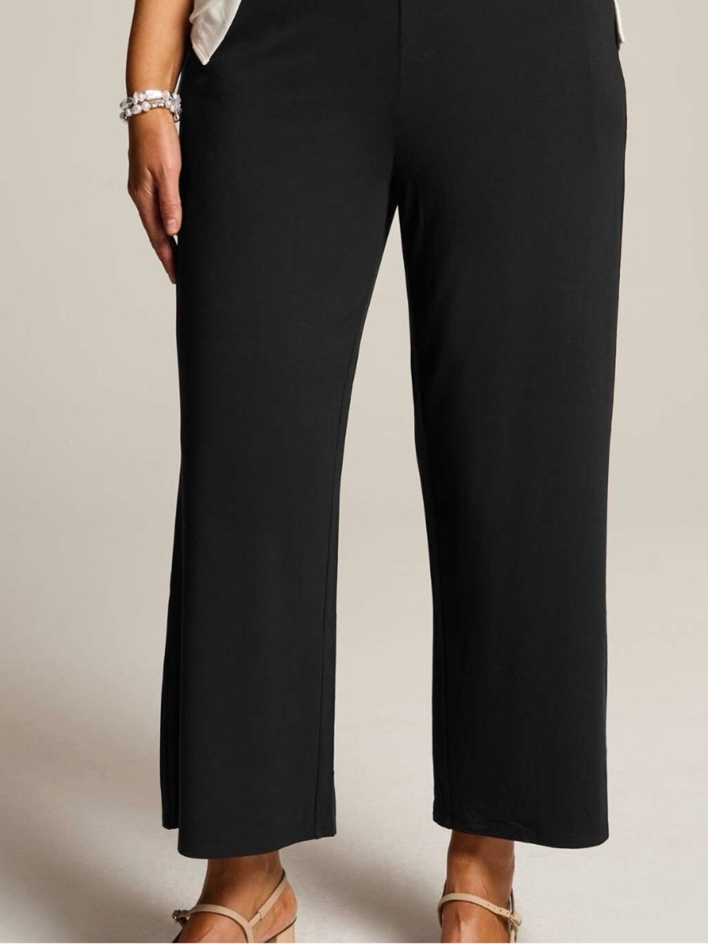 J.Jill Black Cropped Stretchy Trousers Sz M